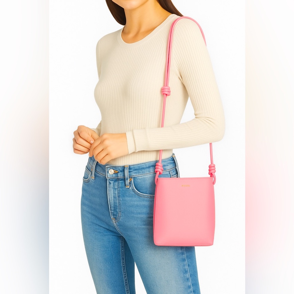 NWT Jil Sander Small Giro Crossbody Bag in Pink Leather